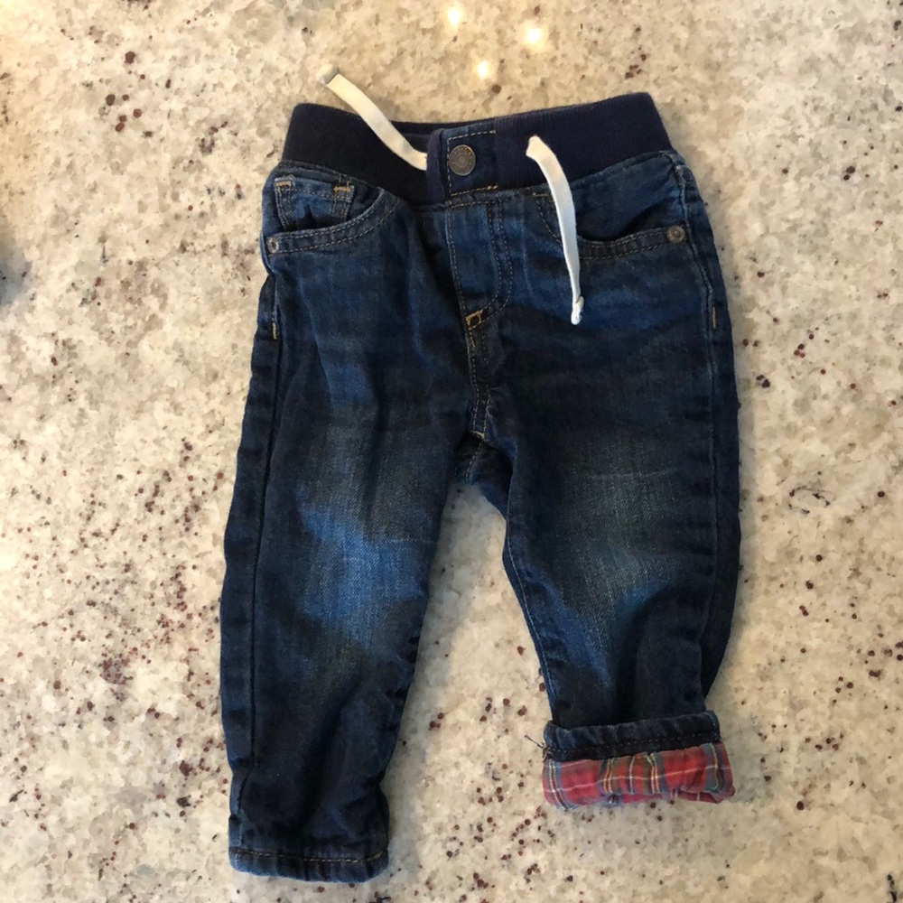 GAP slim jeans with plaid lining!